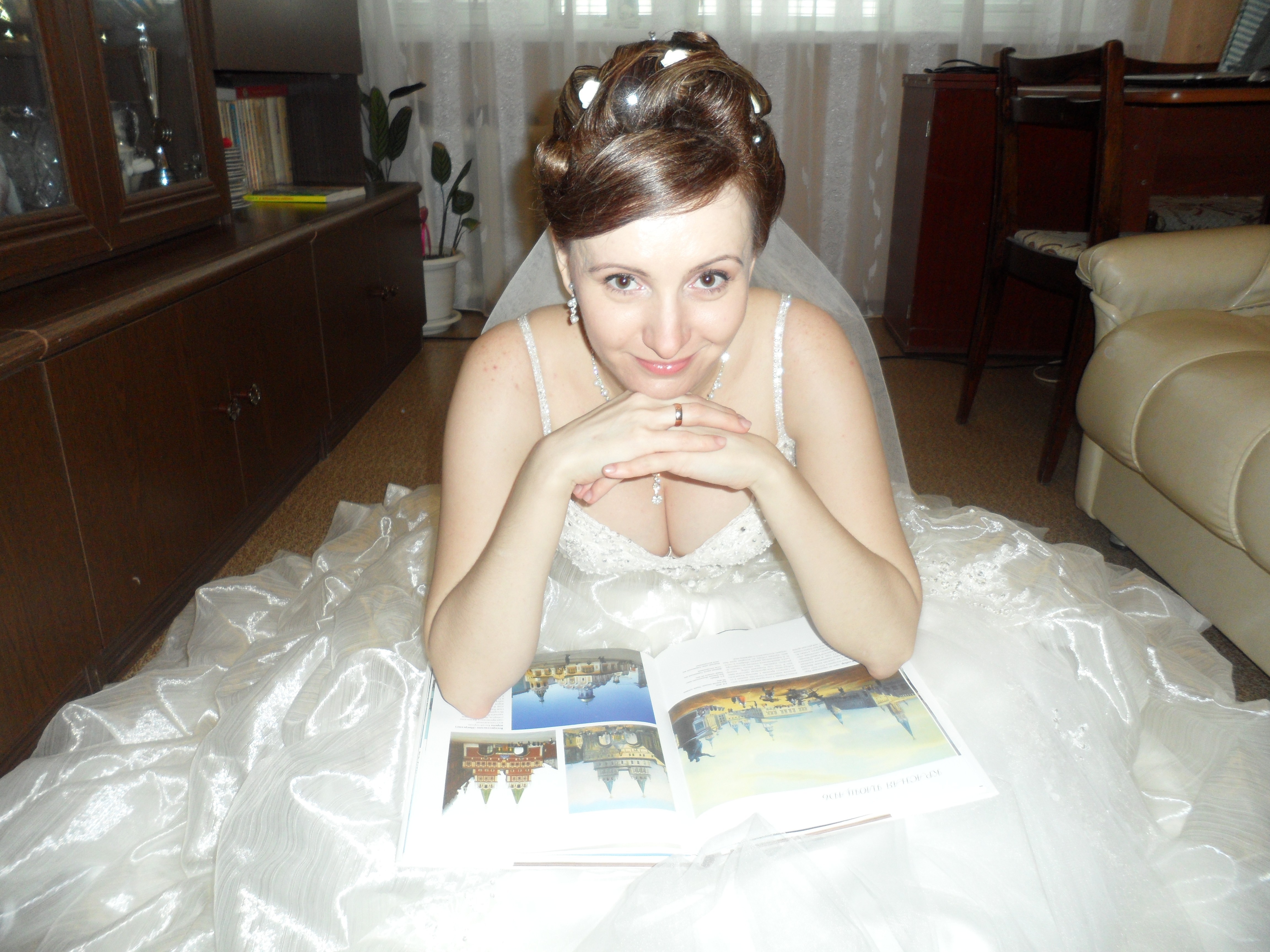 Amateur Brunette Wedding - Amateur Busty Pale Cute Brunette Bride Wearing Wedding Dress - TGP gallery  #300764